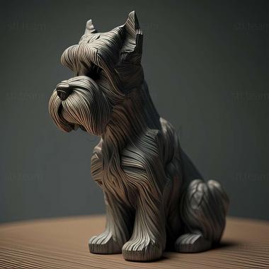 3D model Zwergschnauzer dog (STL)